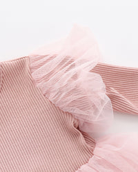 Load image into Gallery viewer, Baby Girls Solid Color Bow Lace Muslin&amp;Ribbed Dresses Wholesale 513310760
