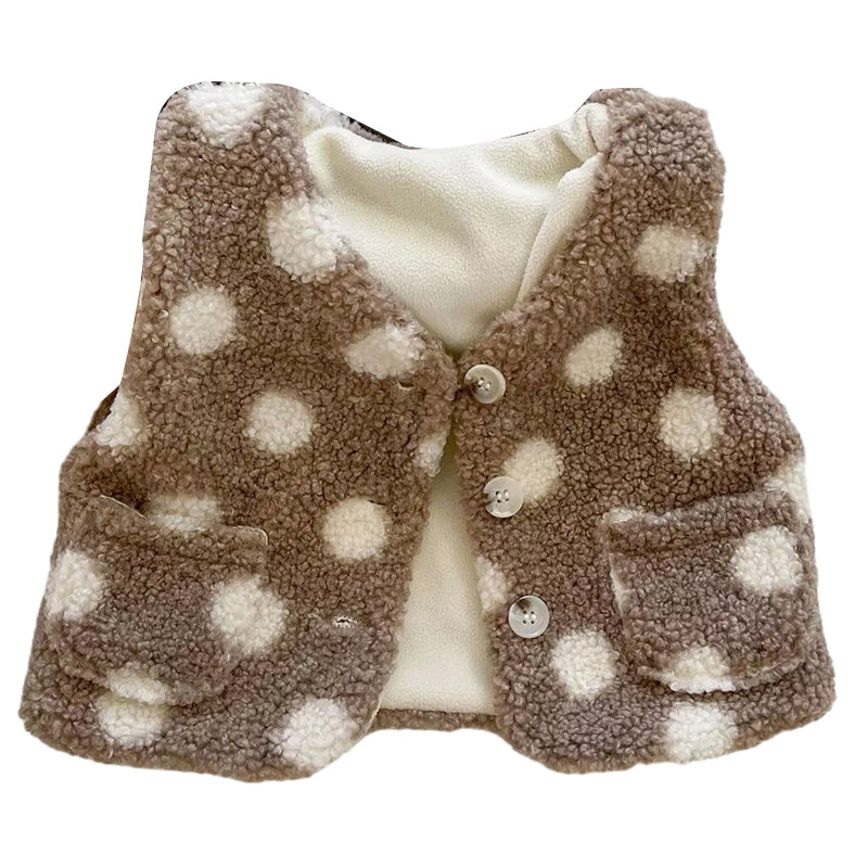 Baby Kid Girls Boys Polka dots Vests Waistcoats Wholesale 51898765