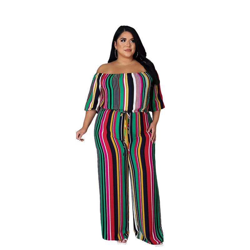 Women Striped Print Party Jumpsuits Wholesale 52009426