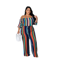 Load image into Gallery viewer, Women Striped Print Party Jumpsuits Wholesale 52009426
