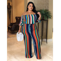 Load image into Gallery viewer, Women Striped Print Party Jumpsuits Wholesale 52009426
