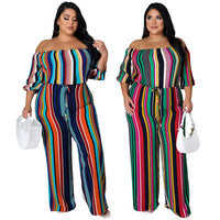 Load image into Gallery viewer, Women Striped Print Party Jumpsuits Wholesale 52009426
