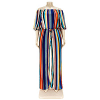 Load image into Gallery viewer, Women Striped Print Party Jumpsuits Wholesale 52009426
