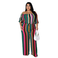 Load image into Gallery viewer, Women Striped Print Party Jumpsuits Wholesale 52009426
