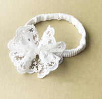 Load image into Gallery viewer, Baby Girls Flower Bow Lace Muslin&amp;Ribbed Rompers Wholesale 523410757
