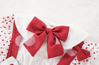 Load image into Gallery viewer, 2 Pieces Set Baby Kid Girls Party Solid Color Tops And Polka dots Bow Dresses Wholesale 527111109
