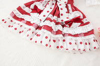 Load image into Gallery viewer, 2 Pieces Set Baby Kid Girls Party Solid Color Tops And Polka dots Bow Dresses Wholesale 527111109
