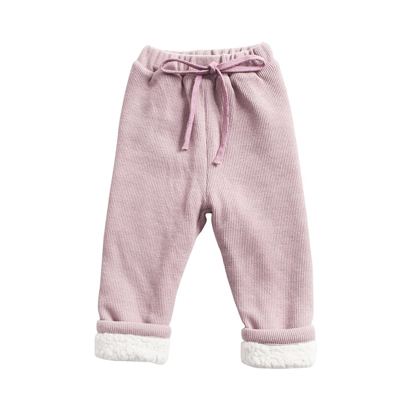 Baby Kid Unisex Solid Color Muslin&Ribbed Pants Wholesale 532310440