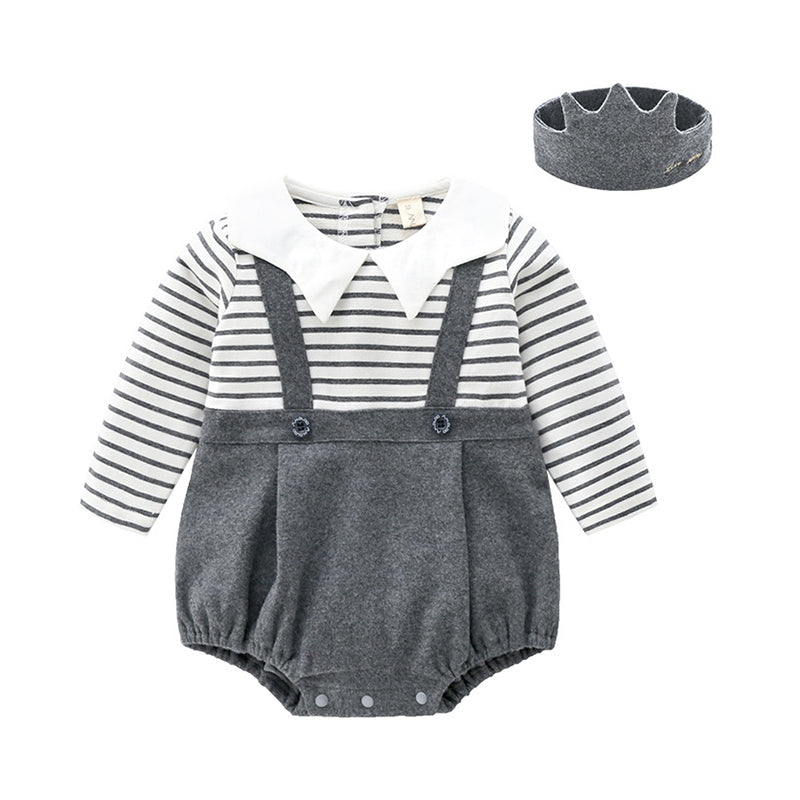 Baby Girls Boys Striped Color-blocking Rompers Headwear Wholesale 533110880