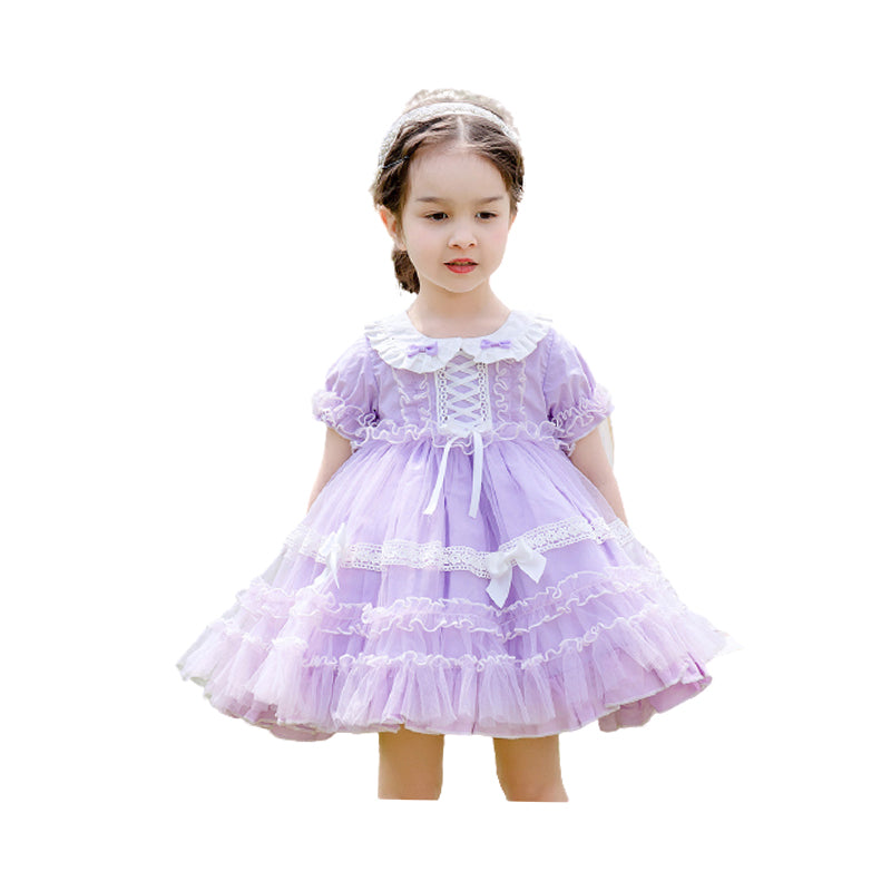 Baby Kid Girls Bow Lace Birthday Party Dresses Princess Dresses Wholesale 538510263