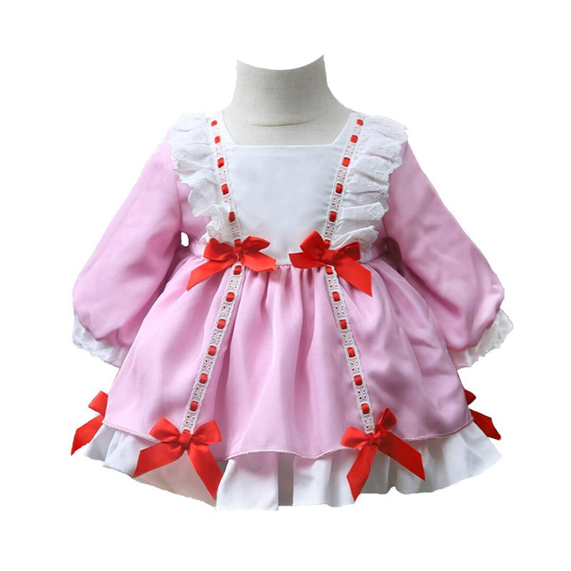 Baby Kid Girls Bow Lace Dresses Wholesale 543010308