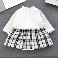 Load image into Gallery viewer, 2 Pieces Set Baby Kid Girls Dressy Checked Solid Color Dresses Wholesale 564010792

