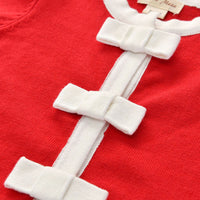 Load image into Gallery viewer, 3 Pieces Set Baby Kid Girls Valentine&#39;s Day Birthday Color-blocking Cardigan Love heart Lace Embroidered Princess Dresses And Bow Headwear Wholesale 56569552
