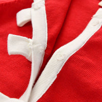 Load image into Gallery viewer, 3 Pieces Set Baby Kid Girls Valentine&#39;s Day Birthday Color-blocking Cardigan Love heart Lace Embroidered Princess Dresses And Bow Headwear Wholesale 56569552
