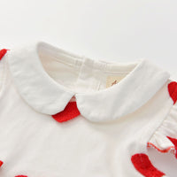 Load image into Gallery viewer, 3 Pieces Set Baby Kid Girls Valentine&#39;s Day Birthday Color-blocking Cardigan Love heart Lace Embroidered Princess Dresses And Bow Headwear Wholesale 56569552
