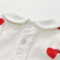 Load image into Gallery viewer, 3 Pieces Set Baby Kid Girls Valentine&#39;s Day Birthday Color-blocking Cardigan Love heart Lace Embroidered Princess Dresses And Bow Headwear Wholesale 56569552
