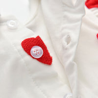 Load image into Gallery viewer, 3 Pieces Set Baby Kid Girls Valentine&#39;s Day Birthday Color-blocking Cardigan Love heart Lace Embroidered Princess Dresses And Bow Headwear Wholesale 56569552
