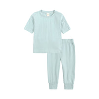 Load image into Gallery viewer, 2 Pieces Set Baby Kid Unisex Solid Color T-Shirts And Pants Wholesale 568011895
