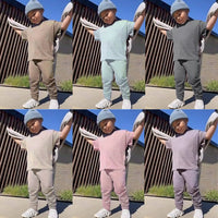 Load image into Gallery viewer, 2 Pieces Set Baby Kid Unisex Solid Color T-Shirts And Pants Wholesale 568011895
