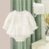 Load image into Gallery viewer, Baby Girls Solid Color Bow Rompers Wholesale 577810762
