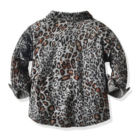 Load image into Gallery viewer, 2 Pieces Set Kid Girls Leopard Print Blouses And Solid Color Jeans Wholesale 58769688
