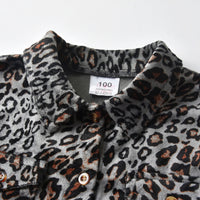 Load image into Gallery viewer, 2 Pieces Set Kid Girls Leopard Print Blouses And Solid Color Jeans Wholesale 58769688
