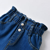 Load image into Gallery viewer, 2 Pieces Set Kid Girls Leopard Print Blouses And Solid Color Jeans Wholesale 58769688
