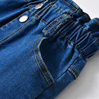 Load image into Gallery viewer, 2 Pieces Set Kid Girls Leopard Print Blouses And Solid Color Jeans Wholesale 58769688
