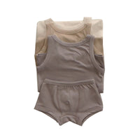 Load image into Gallery viewer, 2 Pieces Set Baby Kid Unisex Solid Color Tank Tops And Shorts Wholesale 230114237
