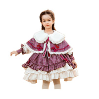Load image into Gallery viewer, 2 Pieces Set Baby Kid Girls Dressy Birthday Party Checked Embroidered Dresses Princess Dresses Love heart And Bow Jackets Outwears Wholesale 253610228
