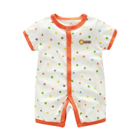 Load image into Gallery viewer, Baby Girls Polka dots Animals Cartoon Bow Embroidered Print Rompers Wholesale 22051602
