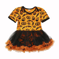 Load image into Gallery viewer, Baby Girls Expression Print Halloween Dresses Wholesale 73717549
