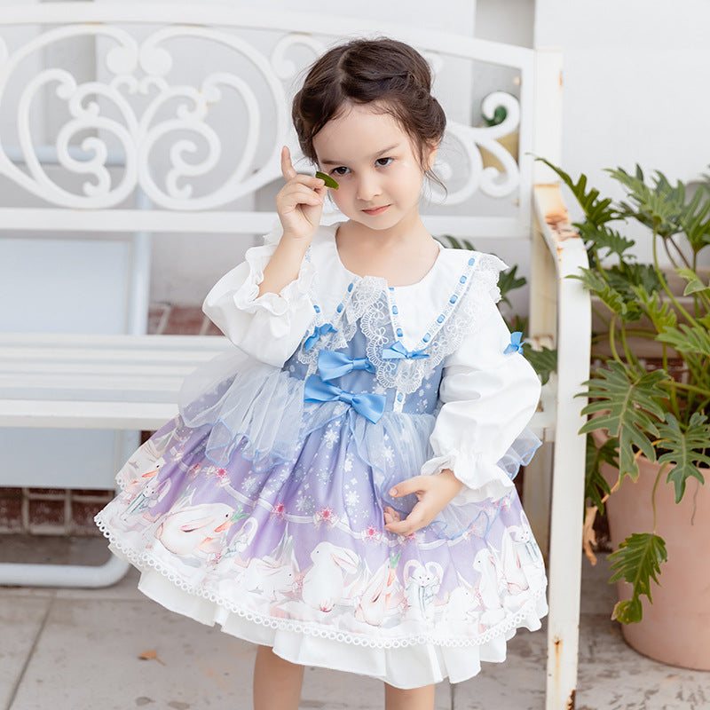 Baby Kid Girls Bow Lace Dressy Birthday Party Spanish Dresses Princess Dresses Accessories Headwear Wholesale 620010303