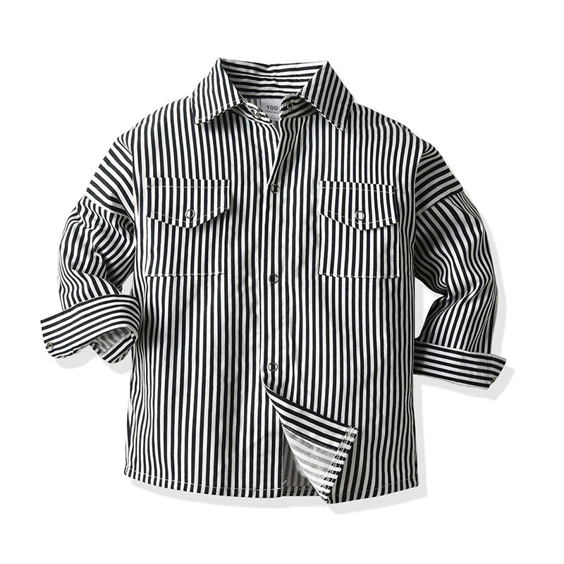 Baby Kid Unisex Striped Dressy Shirts Wholesale 63899282