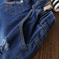 Load image into Gallery viewer, 2 Pieces Set Baby Kid Boys Letters Rompers And Ripped Jumpsuits Wholesale 642712181
