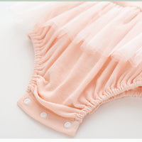 Load image into Gallery viewer, Baby Girls Color-blocking Bow Lace Rompers Headwear Wholesale 657110870
