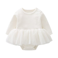Load image into Gallery viewer, 2 Pieces Set Baby Girls Checked Solid Color Ribbon Rompers Wholesale 658110799

