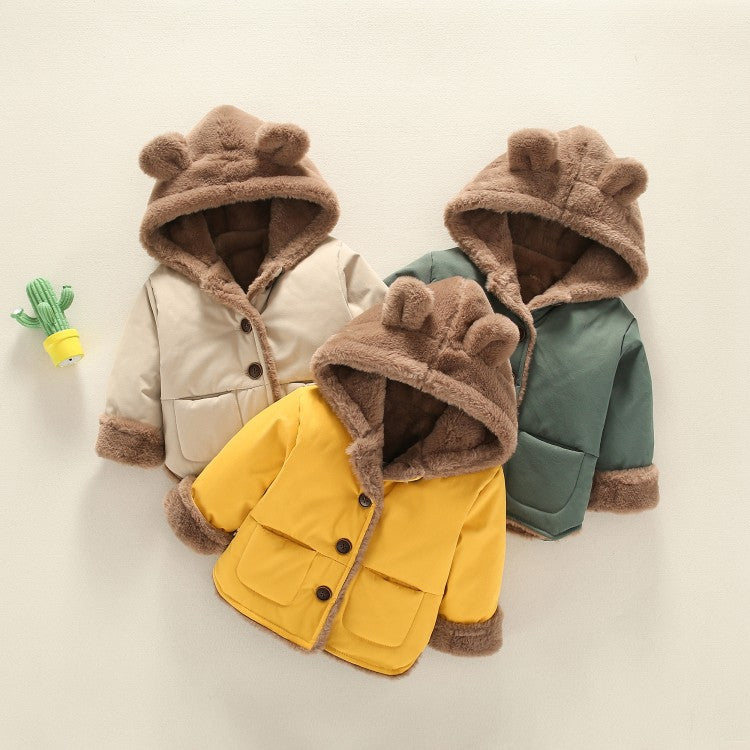 Baby Kid Girls Boys Solid Color Hooded Jackets Outwears Wholesale 66419251