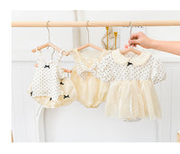 Load image into Gallery viewer, 2 Pieces Set Baby Girls Polka dots Tank Tops And Solid Color Shorts Wholesale 668812027
