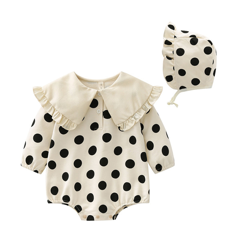 2 Pieces Set Baby Girls Polka dots Rompers Wholesale 673610814