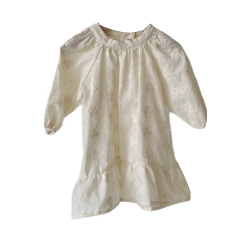 Mommy And Me Baby Kid Solid Color Embroidered Dresses Wholesale 682012426