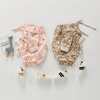 Load image into Gallery viewer, 2 Pieces Set Baby Kid Girls Flower Print Tops Shorts And Rompers Wholesale 684411968
