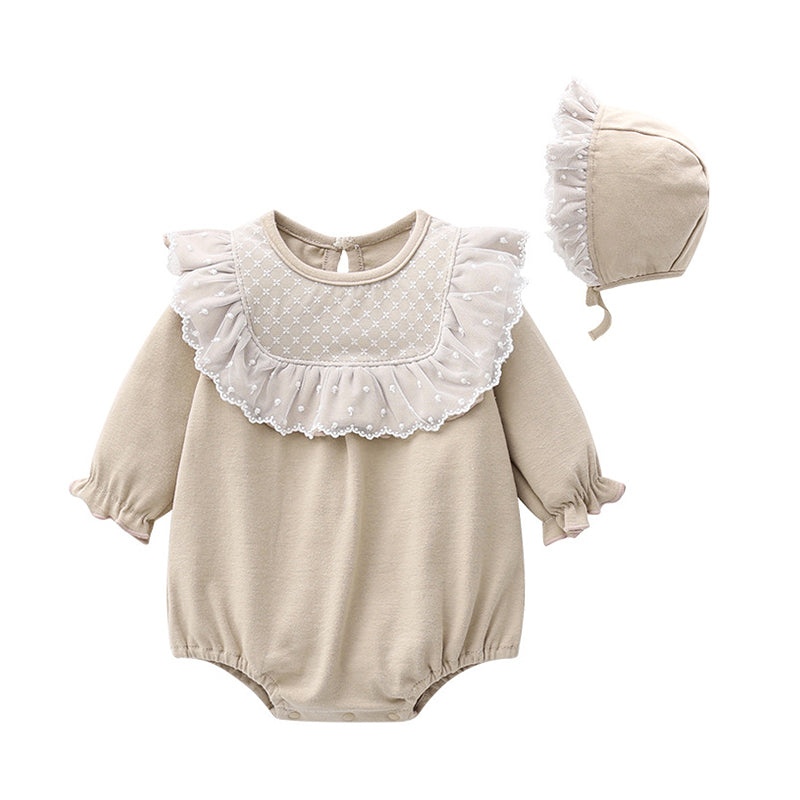 Baby Girls Solid Color Lace Jumpsuits Wholesale 684810765