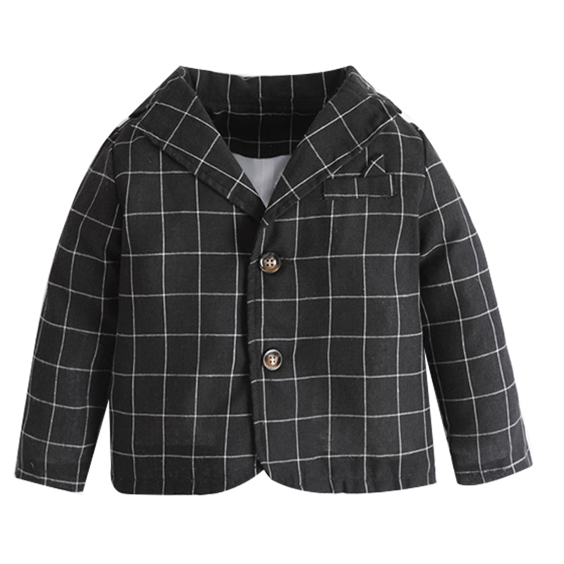Baby Kid Boys Checked Dressy Blazers Jackets Outwears Wholesale 69039283