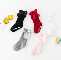 Load image into Gallery viewer, Baby Kid Girls Letters Color-blocking Bow Print Accessories Socks Wholesale 693010373
