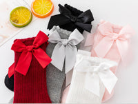 Load image into Gallery viewer, Baby Kid Girls Letters Color-blocking Bow Print Accessories Socks Wholesale 693010373
