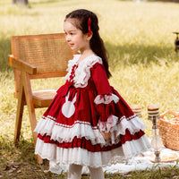 Load image into Gallery viewer, Baby Kid Girls Bow Lace Embroidered Dressy Birthday Party Dresses Princess Dresses Wholesale 694610241
