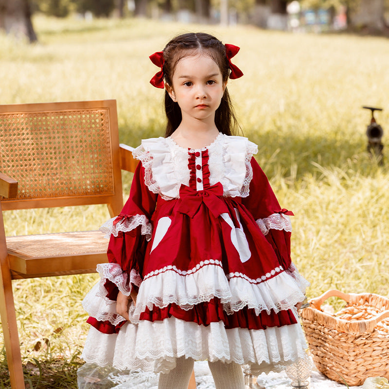 Baby Kid Girls Bow Lace Embroidered Dressy Birthday Party Dresses Princess Dresses Wholesale 694610241