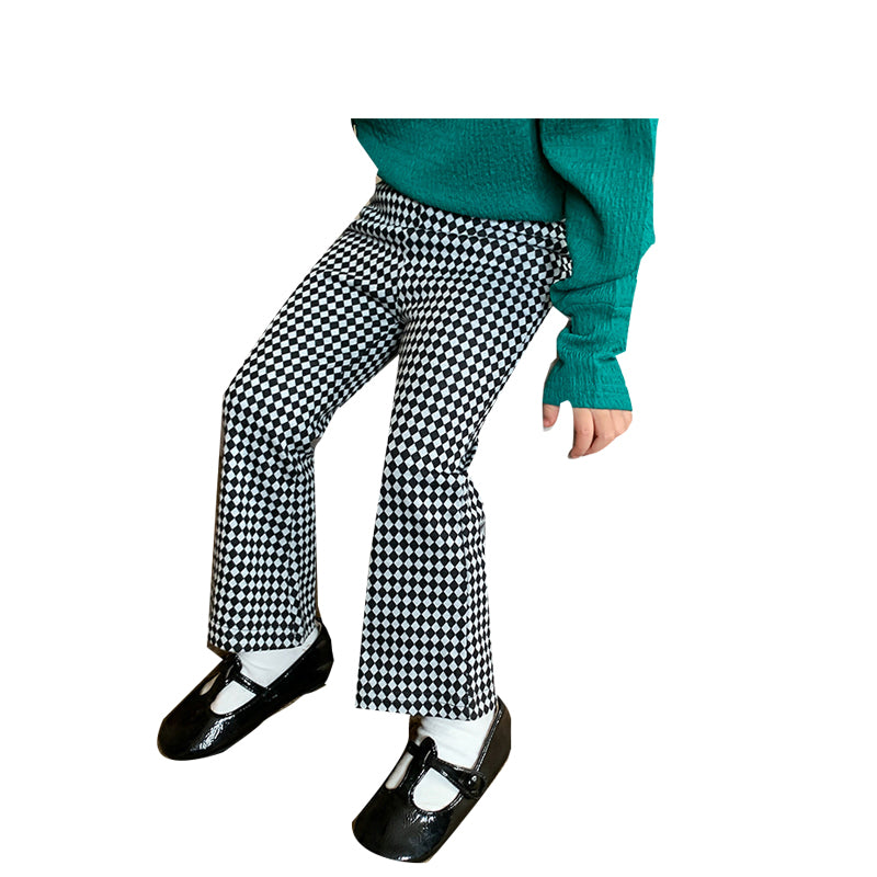 Baby Kid Girls Leopard print Checked Pants Wholesale 220815520