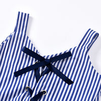 Load image into Gallery viewer, 2-Piece Baby Toddler Girl Drawstring Cami Top With Shorts Stripe Outfit Wholesale 48042805
